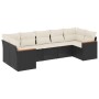 Set de comedor de jardín 7 pzas y cojines ratán sintético negro de , Conjuntos de jardín - Ref: Foro24-3226266, Precio: 404,70 €