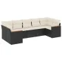 Set de comedor de jardín 7 pzas y cojines ratán sintético negro de , Conjuntos de jardín - Ref: Foro24-3226266, Precio: 436,3...