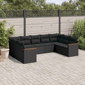 8-piece garden sofa set and black synthetic rattan cushions by , Garden sets - Ref: Foro24-3226272, Price: 565,22 €, Discount: %