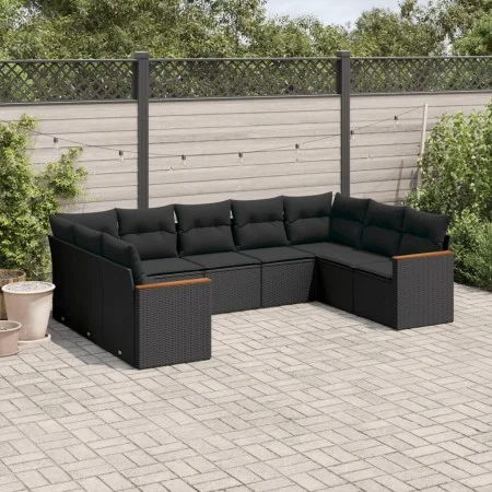 8-piece garden sofa set and black synthetic rattan cushions by , Garden sets - Ref: Foro24-3226272, Price: 575,32 €, Discount: %