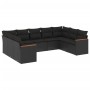8-piece garden sofa set and black synthetic rattan cushions by , Garden sets - Ref: Foro24-3226272, Price: 565,22 €, Discount: %