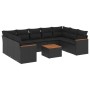 Garden sofa set 10 pieces with black synthetic rattan cushions by , Garden sets - Ref: Foro24-3226279, Price: 606,75 €, Disco...