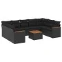 Garden sofa set 10 pieces with black synthetic rattan cushions by , Garden sets - Ref: Foro24-3226279, Price: 607,06 €, Disco...