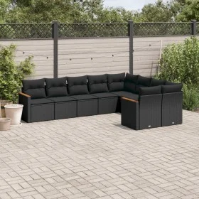 8-teiliges Gartensofa-Set und schwarze synthetische Rattankissen von , Gartensets - Ref: Foro24-3226300, Preis: 575,32 €, Rab...