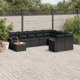 Garden sofa set 10 pieces with black synthetic rattan cushions by , Garden sets - Ref: Foro24-3226314, Price: 607,06 €, Disco...