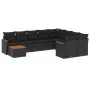 Gartensofa-Set 10-teilig mit schwarzen synthetischen Rattankissen von , Gartensets - Ref: Foro24-3226314, Preis: 607,06 €, Ra...