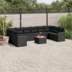 11-piece garden sofa set and black synthetic rattan cushions by , Garden sets - Ref: Foro24-3226328, Price: 696,49 €, Discoun...