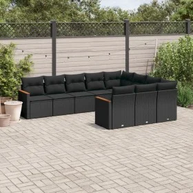 Garden sofa set 10 pieces with black synthetic rattan cushions by , Garden sets - Ref: Foro24-3226335, Price: 652,60 €, Disco...