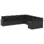 Garden sofa set 10 pieces with black synthetic rattan cushions by , Garden sets - Ref: Foro24-3226349, Price: 636,63 €, Disco...