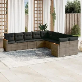10-piece garden sofa set with gray synthetic rattan cushions by , Garden sets - Ref: Foro24-3226354, Price: 586,03 €, Discoun...