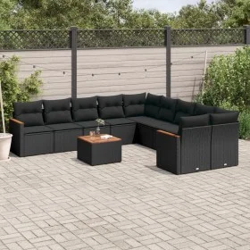 11-piece garden sofa set and black synthetic rattan cushions by , Garden sets - Ref: Foro24-3226356, Price: 696,27 €, Discoun...
