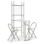 Folding dining set with 3-piece white MDF and steel shelf by vidaXL, Furniture sets for kitchens and dining rooms - Ref: Foro...
