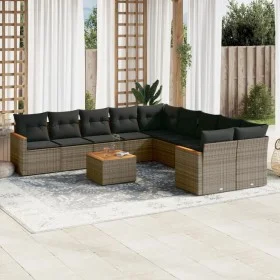 11-piece garden sofa set and gray synthetic rattan cushions by , Garden sets - Ref: Foro24-3226361, Price: 625,88 €, Discount: %