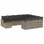 11-piece garden sofa set and gray synthetic rattan cushions by , Garden sets - Ref: Foro24-3226368, Price: 624,55 €, Discount: %