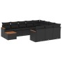 Set de sofás de jardín 11 pzas y cojines ratán sintético negro de , Conjuntos de jardín - Ref: Foro24-3226363, Precio: 677,77...