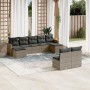 9-teiliges Gartenmöbel-Set und graue synthetische Rattankissen von , Gartensets - Ref: Foro24-3226375, Preis: 471,89 €, Rabat...