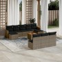 11-piece garden sofa set and gray synthetic rattan cushions by , Garden sets - Ref: Foro24-3226396, Price: 558,71 €, Discount: %