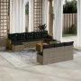 11-piece garden sofa set and gray synthetic rattan cushions by , Garden sets - Ref: Foro24-3226396, Price: 568,16 €, Discount: %