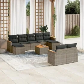 10-piece garden sofa set with gray synthetic rattan cushions by , Garden sets - Ref: Foro24-3226410, Price: 538,33 €, Discoun...