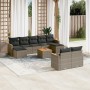 10-piece garden sofa set with gray synthetic rattan cushions by , Garden sets - Ref: Foro24-3226410, Price: 519,32 €, Discoun...