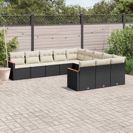 11-teiliges Gartensofa-Set und schwarze synthetische Rattankissen von , Gartensets - Ref: Foro24-3226427, Preis: 600,12 €, Ra...