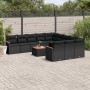 Garden sofa set 12 pieces with black synthetic rattan cushions by , Garden sets - Ref: Foro24-3226433, Price: 727,48 €, Disco...