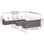 Garden sofa set 12 pieces with black synthetic rattan cushions by , Garden sets - Ref: Foro24-3226433, Price: 727,48 €, Disco...