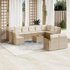 Gartensofa-Set mit Kissen, 13-teilig, beiges synthetisches Rattan von , Gartensets - Ref: Foro24-3226450, Preis: 889,34 €, Ra...
