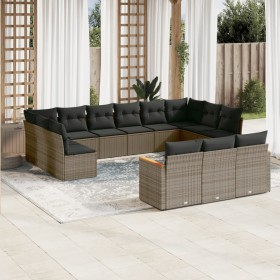 Garden sofa set with cushions 13 pieces gray synthetic rattan by , Garden sets - Ref: Foro24-3226459, Price: 771,08 €, Discou...