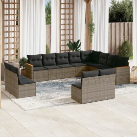 12-piece garden sofa set with gray synthetic rattan cushions by , Garden sets - Ref: Foro24-3226473, Price: 668,54 €, Discoun...