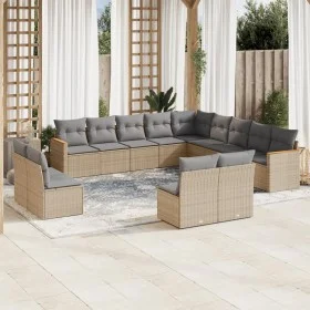 Gartensofa-Set mit beigem Kissenmix, 13-teilig, PE-Rattan von , Gartensets - Ref: Foro24-3226486, Preis: 805,22 €, Rabatt: %