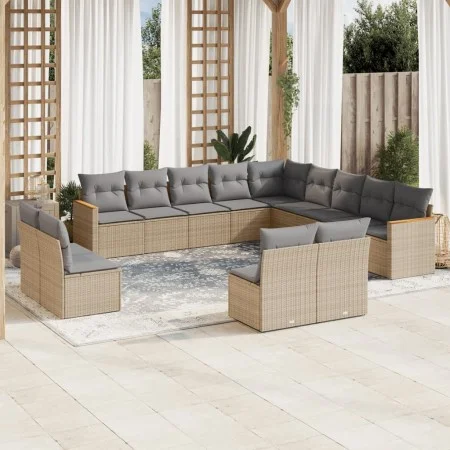 Garden sofa set with beige cushions mix 13 pieces PE rattan by , Garden sets - Ref: Foro24-3226486, Price: 805,22 €, Discount: %