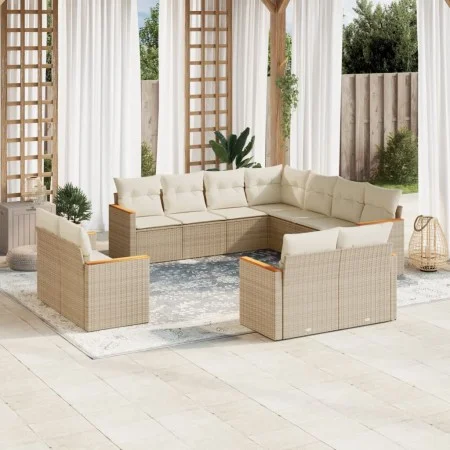 11-piece garden sofa set with beige synthetic rattan cushions by , Garden sets - Ref: Foro24-3226499, Price: 800,10 €, Discou...