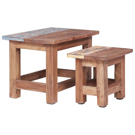 Stackable tables 2 units recycled solid table by vidaXL, Side tables - Ref: Foro24-283922, Price: 64,38 €, Discount: %