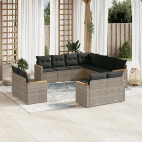 11-piece garden sofa set and gray synthetic rattan cushions by , Garden sets - Ref: Foro24-3226501, Price: 691,09 €, Discount: %