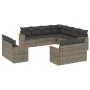 Set de sofás de jardín 11 pzas y cojines ratán sintético gris de , Conjuntos de jardín - Ref: Foro24-3226501, Precio: 691,24 ...