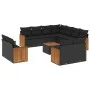 Gartensofa-Set 12-teilig mit schwarzen synthetischen Rattankissen von , Gartensets - Ref: Foro24-3226503, Preis: 852,63 €, Ra...