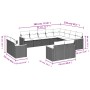 12-teiliges Gartensofa-Set mit grauen synthetischen Rattankissen von , Gartensets - Ref: Foro24-3226515, Preis: 759,20 €, Rab...