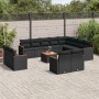 Gartensofa- und Kissenset 13-teilig aus schwarzem synthetischem Rattan von , Gartensets - Ref: Foro24-3226517, Preis: 893,09 ...