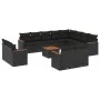 Garden sofa and cushion set 13 pieces black synthetic rattan by , Garden sets - Ref: Foro24-3226517, Price: 911,77 €, Discoun...