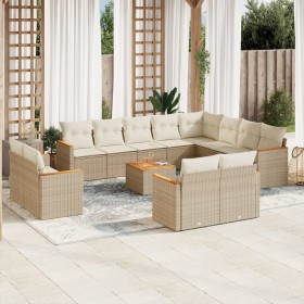 Garden sofa set with cushions 13 pieces beige synthetic rattan by , Garden sets - Ref: Foro24-3226520, Price: 868,49 €, Disco...
