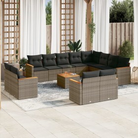 Garden sofa set with cushions 13 pieces gray synthetic rattan by , Garden sets - Ref: Foro24-3226522, Price: 795,43 €, Discou...