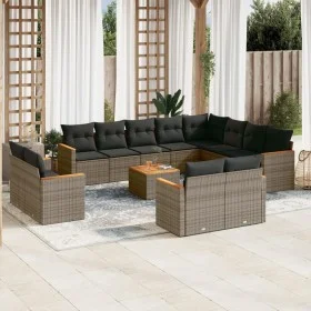 Garden sofa set with cushions 13 pieces gray synthetic rattan by , Garden sets - Ref: Foro24-3226522, Price: 822,36 €, Discou...