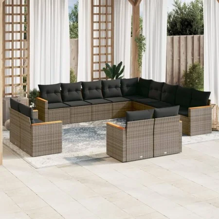 Garden sofa set with cushions 13 pieces gray synthetic rattan by , Garden sets - Ref: Foro24-3226529, Price: 837,01 €, Discou...