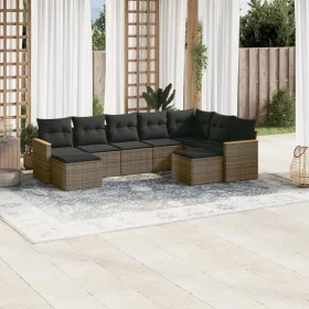 9-piece garden furniture set and gray synthetic rattan cushions by , Garden sets - Ref: Foro24-3226543, Price: 496,63 €, Disc...