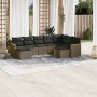 9-teiliges Gartenmöbel-Set und graue synthetische Rattankissen von , Gartensets - Ref: Foro24-3226543, Preis: 495,35 €, Rabat...