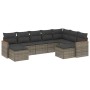 9-teiliges Gartenmöbel-Set und graue synthetische Rattankissen von , Gartensets - Ref: Foro24-3226543, Preis: 495,35 €, Rabat...