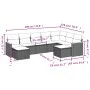 9-teiliges Gartenmöbel-Set und graue synthetische Rattankissen von , Gartensets - Ref: Foro24-3226543, Preis: 496,63 €, Rabat...