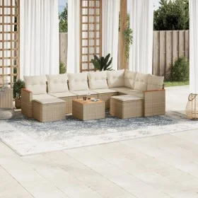 Gartensofa-Set mit beigen Kissen, 10-teilig, synthetisches Rattan von , Gartensets - Ref: Foro24-3226548, Preis: 623,30 €, Ra...