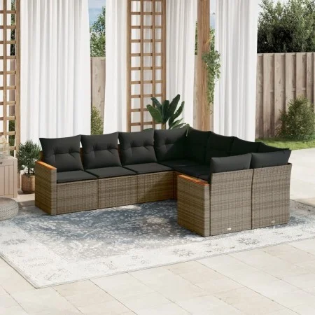 8-piece garden sofa set and gray synthetic rattan cushions by , Garden sets - Ref: Foro24-3226557, Price: 482,00 €, Discount: %